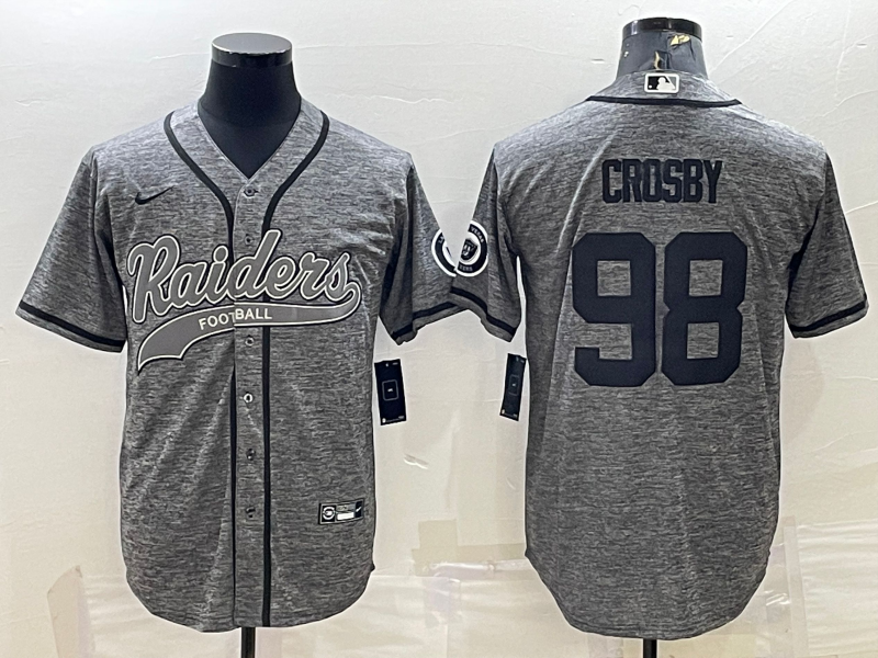 Men's Las Vegas Raiders Maxx Crosby #98 Gray Jersey Joint Edition